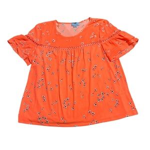 Nordstrom CeCe Orange Blouse size L. Like new condition.